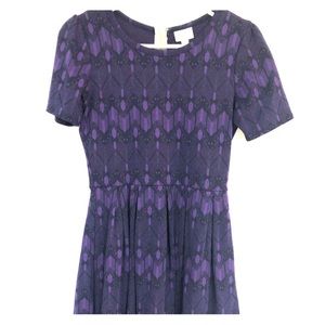 Lularoe Amelia Dress purple print with pockets